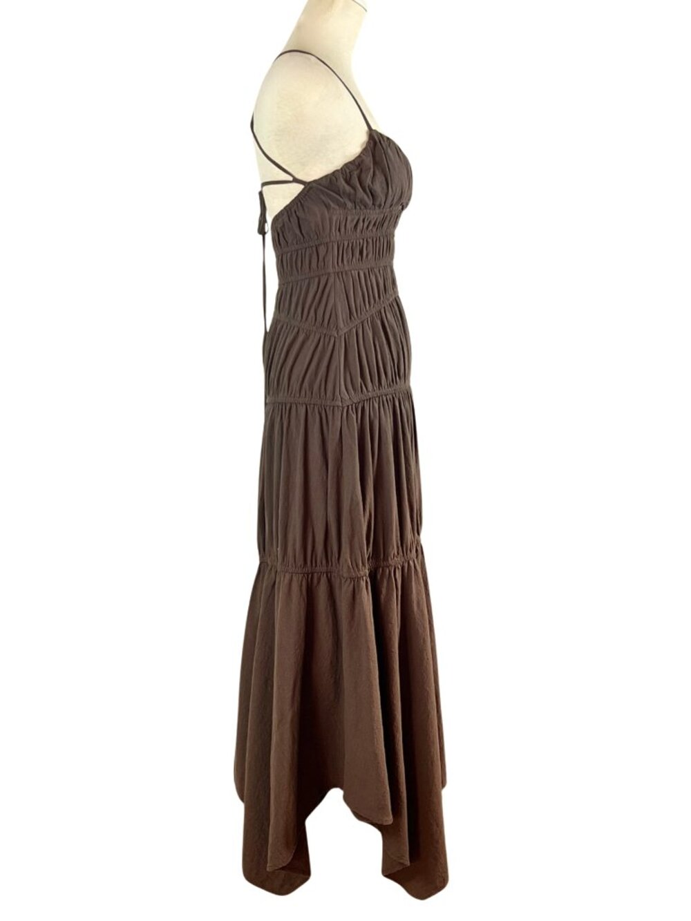 SNDYS Tahlia Maxi Dress in Chocolate | Size Small - Picture 5 of 6